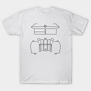 Austin K2/Y "Katie" heavy ambulance outline graphic (black) T-Shirt